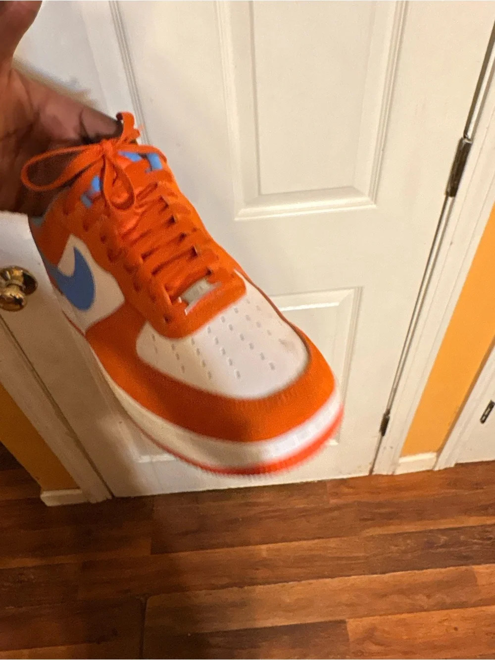 Nike Men’s Orange, Blue and White Low-Top Sneaker